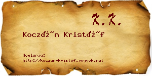 Koczán Kristóf névjegykártya